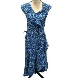 Max Studio Blue and White High Low Dress